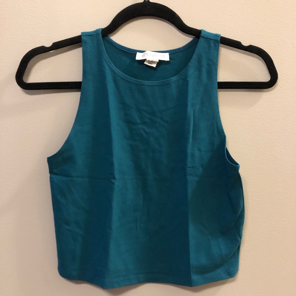 NWOT Dark turquoise cropped tank